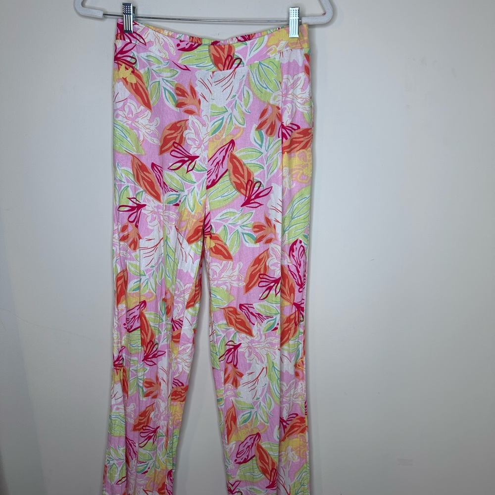 Sincerely Jules Pink and Green Wide Leg Pants